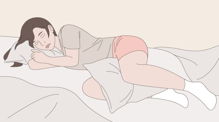 Правильная поза сна при боли в спине