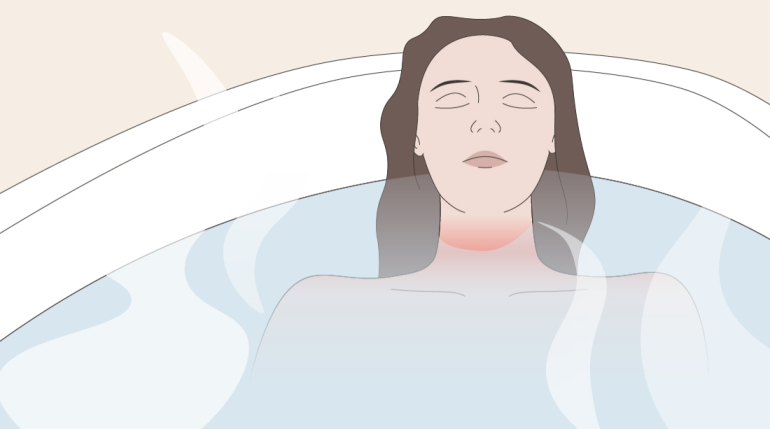 Горячая ванна при боли в шее